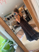 Load image into Gallery viewer, Ready to ship black lace frolick lined in brown -dress sale