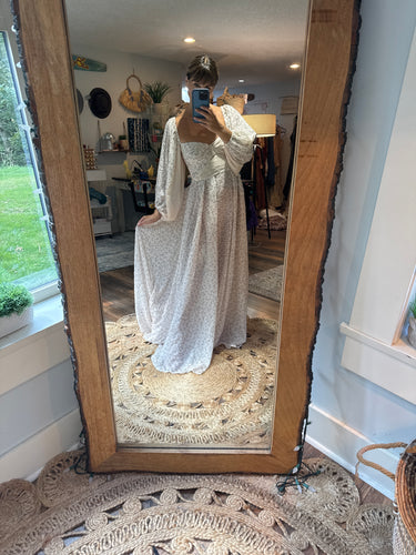 Ready to ship A New Day dress in light blush floral off white crinkle