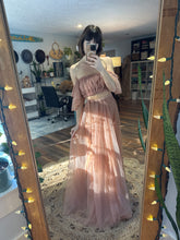 Load image into Gallery viewer, Ready to ship coral sheer two-piece dress with wrap skirt