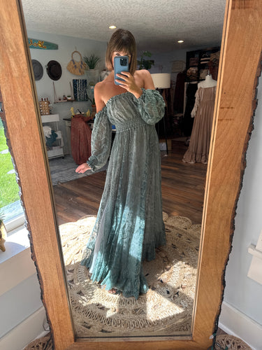 (Blue green ) Ready to ship You Glow Girl hand dyed lace