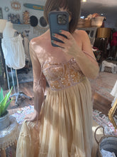 Load image into Gallery viewer, Ready to ship two dress deal prairie hearts and Hand dyed beige hey babe dress