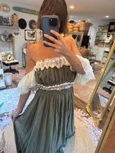 Load image into Gallery viewer, One of a kind olive two piece linen cotton ready to ship sale