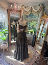 Load image into Gallery viewer, Sample sale Rosette Olive with poetry sleeve dress ready to ship
