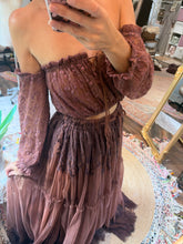 Load image into Gallery viewer, Ready to ship hand dyed mauve lace two piece fits XS to xl