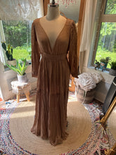 Load image into Gallery viewer, The last of these Daydream dress in tan beige gauze fits small to xl sale ready to ship