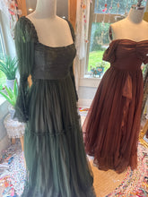 Load image into Gallery viewer, Two dress deal! Dark green euphoria dress with love bird deep rust (hand dyed) ready to ship