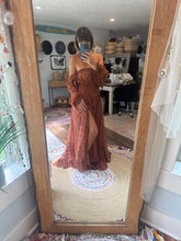 Load image into Gallery viewer, Ready to ship rust brown hand dyed you glow girl in lace dress