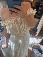 Load image into Gallery viewer, Spring sale one of a kind lace /velvet ivory  two piece ready to ship