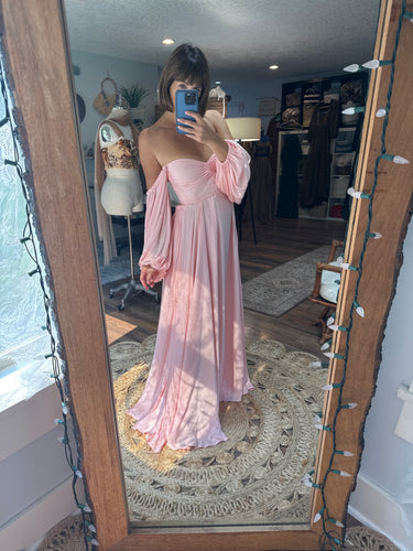 End of summer Sale Ready to ship A New Day dress in pink satin matte