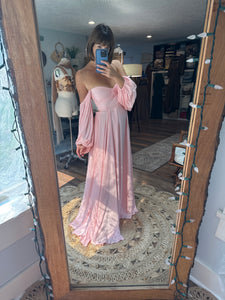 End of summer Sale Ready to ship A New Day dress in pink satin matte