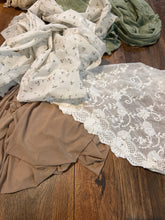 Load image into Gallery viewer, (Package A)Box of fabric remnants perfect for baby layering (photo prop)