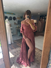 Load image into Gallery viewer, (Two dress deal ) Ready to ship Brown Athena with rose simply dress in cotton