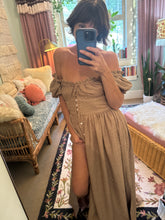 Load image into Gallery viewer, Sale Ready to ship tan brown  crinkle (double layer type) rapture dress