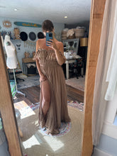 Load image into Gallery viewer, Amazing two dress deal dreams dress in crinkle floral and tan brown always dress