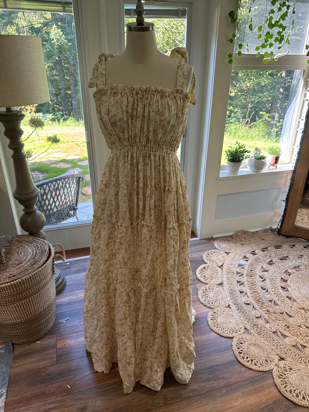 Ready to ship floral cotton you glow girl sleeveless dress