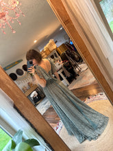 Load image into Gallery viewer, One of a kind lace embroidery hand dyed dress