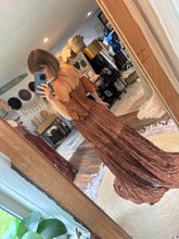 Load image into Gallery viewer, Three top, vintage lace skirt, Athena dress in brown sale ready to ship