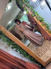 Load image into Gallery viewer, Ready to ship hand dyed lace two piece dress tan brown