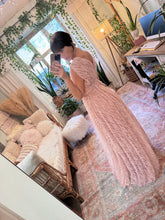 Load image into Gallery viewer, New style ready to ship love me wild in lace this one is Rose blush. Maternity friendly reclamation dress sheer