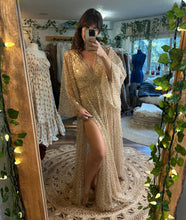 Load image into Gallery viewer, Mega sale golden glitter gown sheer ready to ship