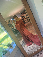 Load image into Gallery viewer, Ready to ship linen cotton rust ruffle me open fits sm-2x on sale