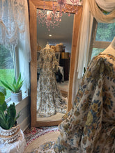 Load image into Gallery viewer, Wrap me in goodness dress blue green crinkle fabric ready to ship sale