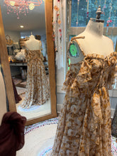 Load image into Gallery viewer, Flash sale two dress deal imperfect slight dye fine live bird burgundy brown with brown floral poetry dress ready to ship