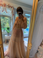 Load image into Gallery viewer, Ready to ship hand dyed tulle and lace two piece (peach) reversible
