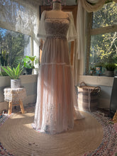 Load image into Gallery viewer, One of a kind lace dress with vintage lace bodice ready to ship sale