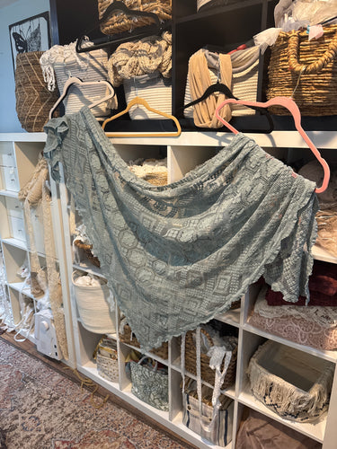 Four big pieces of Hand dye vintage lace) (Package R)l ready to ship Box of fabric remnants perfect for baby layering (photo prop)