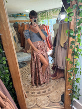 Load image into Gallery viewer, Flash sale Ready to ship denim top and floral skirt hand dyed set