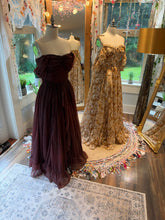 Load image into Gallery viewer, Flash sale two dress deal imperfect slight dye fine live bird burgundy brown with brown floral poetry dress ready to ship