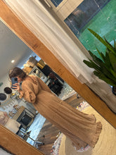 Load image into Gallery viewer, (Two dress deal ) Ready to ship soul mate skirt and denim top with Daydream dress in beige gauze fits small to xl