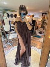 Load image into Gallery viewer, (Two dress deal ) brown always and forever dress with Teal pearl mesh robe xs-xl ready to ship on sale