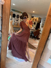 Load image into Gallery viewer, THREE DRESS DEAL  sale Ready to ship smitten dress off white tulle, soul mate brown cotton and lace, sale poetry dress brown floral chiffon