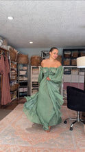 Load image into Gallery viewer, Ready to ship new Kelly green color solid crinkle dress Always and forever with sleeves on sale