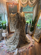 Load image into Gallery viewer, Wrap me in goodness dress blue green crinkle fabric ready to ship sale
