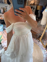 Load image into Gallery viewer, Preorder allow 6-8 week love bird off white dress with lace/tulle overskirt sale