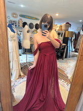 Load image into Gallery viewer, Sample dress sale wine linen cotton fits best medium to xl ready to ship
