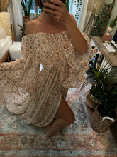 Load image into Gallery viewer, Preorder allow 6-8 weeks crinkle beige ivory floral ruffle me open reclamation dress