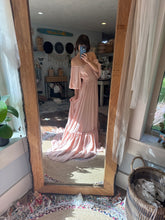 Load image into Gallery viewer, Reserved Ready to ship blush satin ruffle me right up dress
