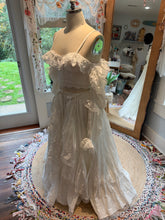 Load image into Gallery viewer, One of a kind sample sale slightly imperfect Opaline cotton embroidery two piece dress off white