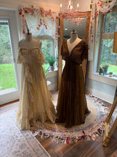 Load image into Gallery viewer, Flash sale two dress deal poetry cotton print and one of a kind hand dye sample dress brown ready to ship