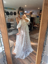 Load image into Gallery viewer, End of summer sale Ready to ship lace poetry dress lined in nude