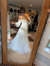 Load image into Gallery viewer, THREE DRESS DEAL  sale Ready to ship smitten dress off white tulle, soul mate brown cotton and lace, sale poetry dress brown floral chiffon