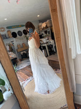 Load image into Gallery viewer, Preorder allow 6-8 week love bird off white dress with lace/tulle overskirt sale