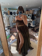 Load image into Gallery viewer, One top, one skirt, one tie on wrap skirt sheer all ready to ship (hand dyed)