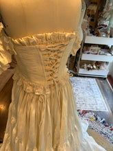 Load image into Gallery viewer, Ready to ship sample sale New style! The Verily dress in linen, cotton, lace ivory fits sm-large (lace sleeves detach)