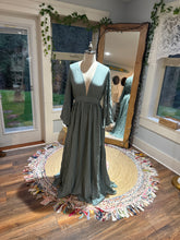 Load image into Gallery viewer, Ready to ship coastal blue linen cotton Ophelia dress