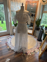 Load image into Gallery viewer, Ready to ship sale Wonderland two piece white silver sheer dress
